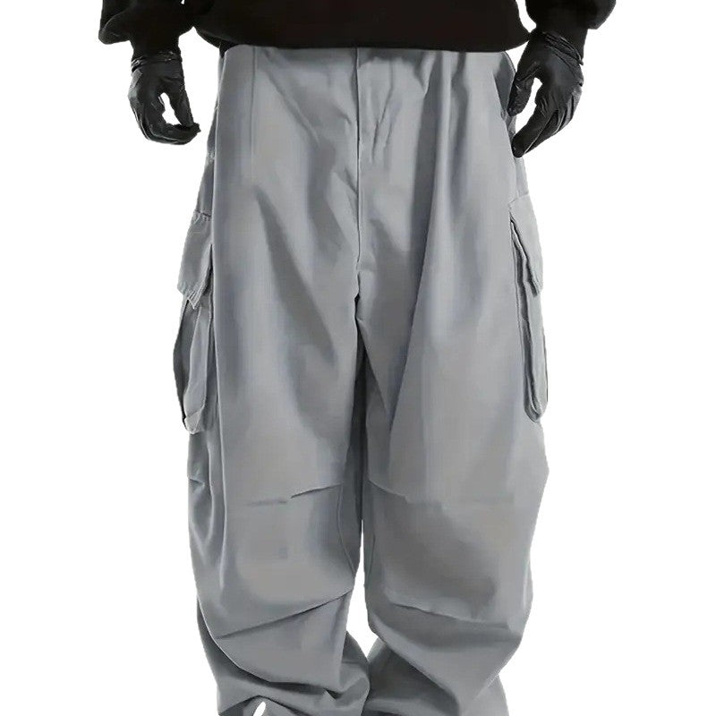 Herren Weite Utility-Cargohose mit übergroßen Klappentaschen & elastischem Tunnelzugbund Drune