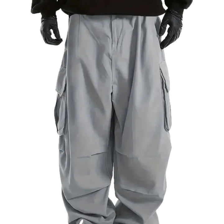Herren Weite Utility-Cargohose mit übergroßen Klappentaschen & elastischem Tunnelzugbund Drune