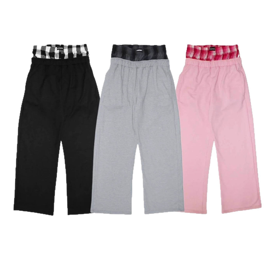 Damen nan lässige Jersey-Loungehose mit elastischem Bund und weitem Bein Drune
