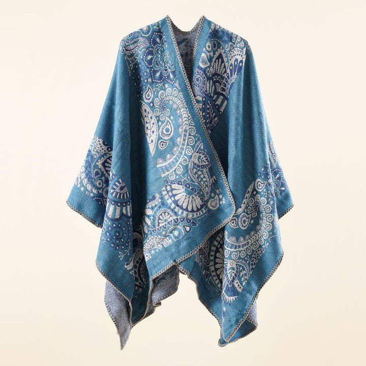 Damen Jacquard-Überwurf mit Paisley-Muster und offenem Kimono-Fall Drune