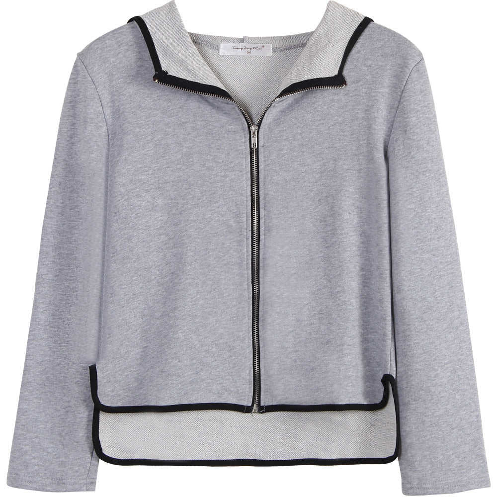 Damen Sportliche Zip-Hoodie Jacke Drune