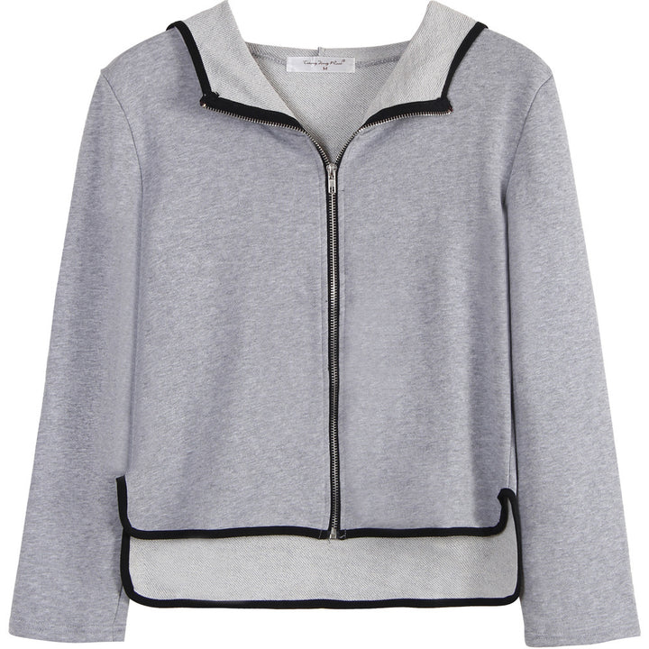 Damen Sportliche Zip-Hoodie Jacke Drune