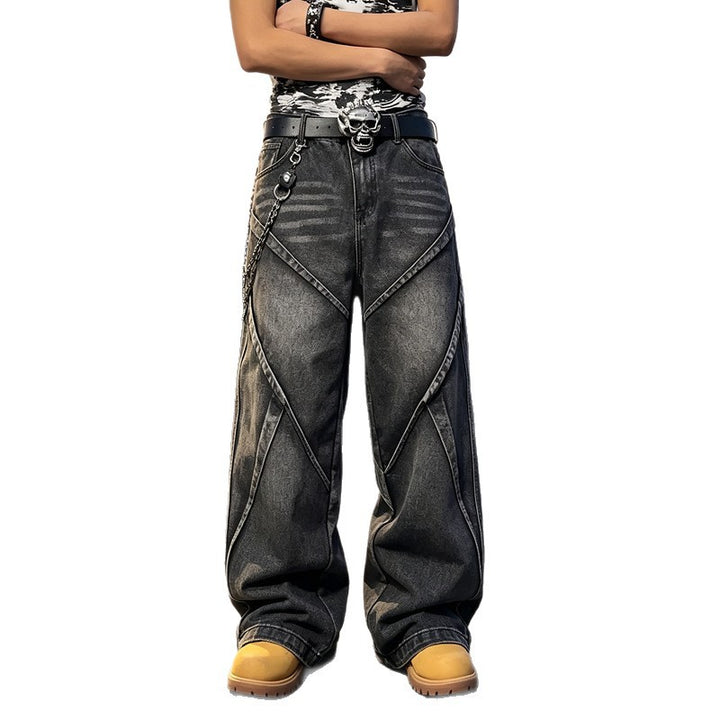 Damen Modische Baggy-Jeans mit einzigartigen Nähte Drune