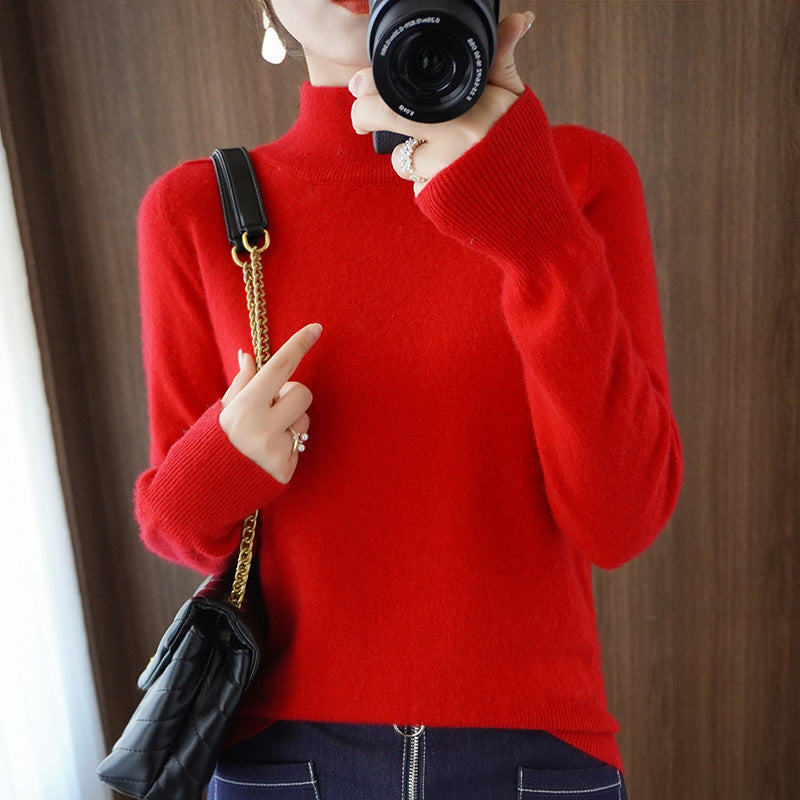 Damen Mockneck-Pullover aus flauschigem Angora-Mix mit legerer Ballonärmel-Silhouette Drune