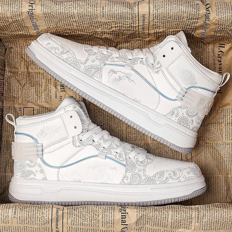 Herren High-Top Sneaker mit Paisley-Print und Drachenapplikation Drune