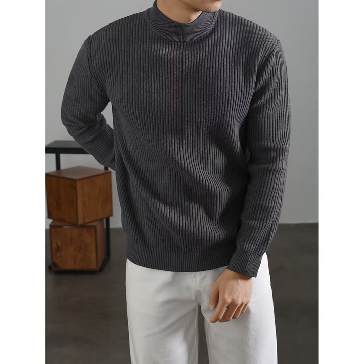 Herren Modischer Rollkragenpullover aus Rippstrick Drune