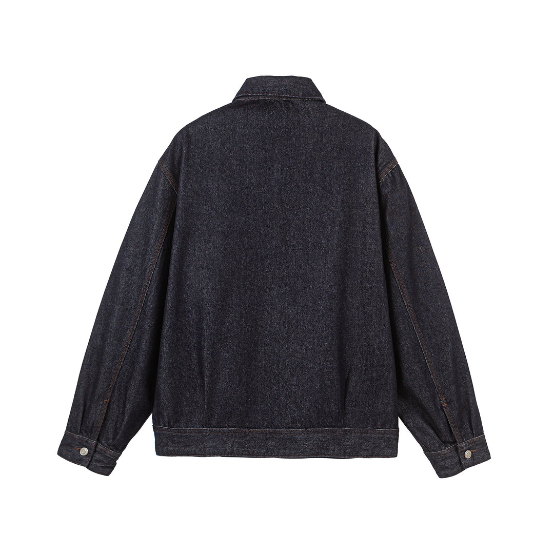 Herren Oversize Denim-Blouson mit durchgehendem Reißverschluss Drune