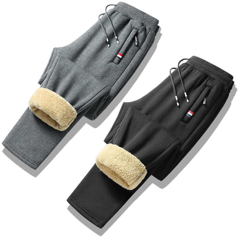 Herren Fleecegefütterte Jogginghose mit Teddyinnenfutter, Kordelzug und schmaler Bündchenpassform Drune
