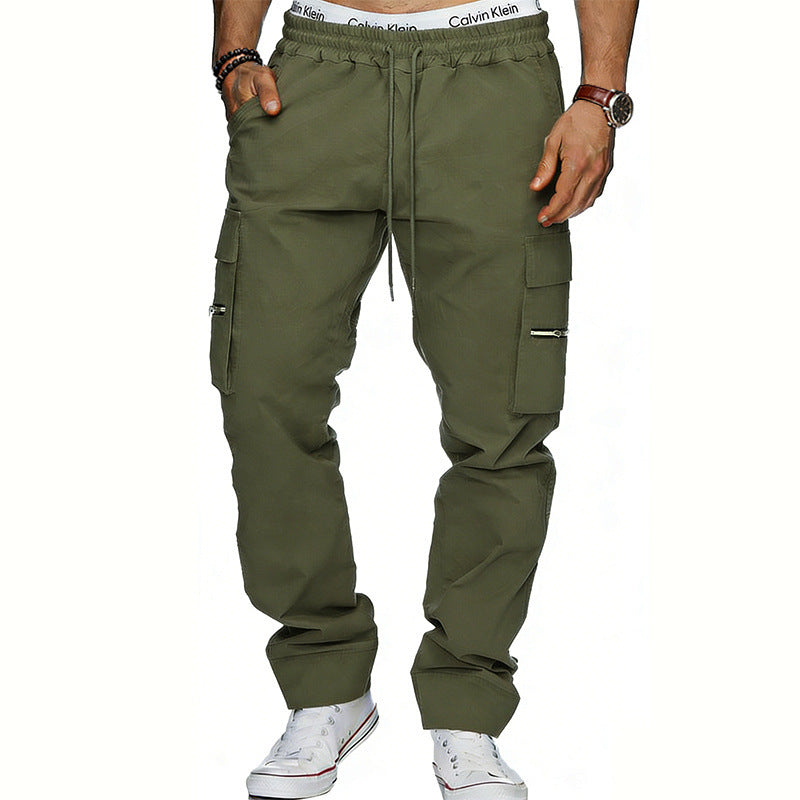 Herren Cargojogginghose mit elastischem Bund, Kordelzug und Reißverschlusstaschen Drune