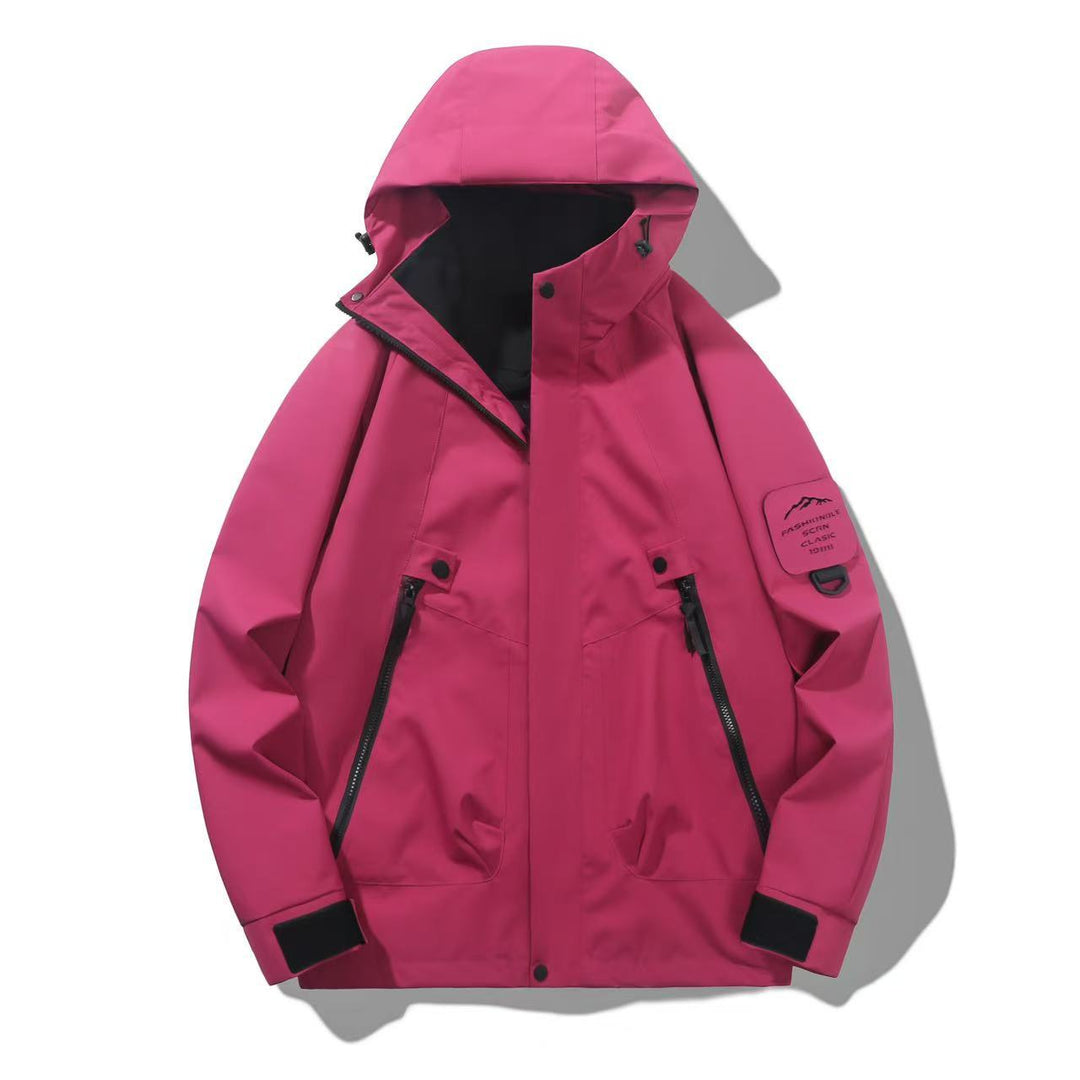 Damen Wasserabweisende Softshell-Funktionsjacke mit verstellbarer Kapuze, winddichter Membran und schrägen Reißverschlusstaschen Drune