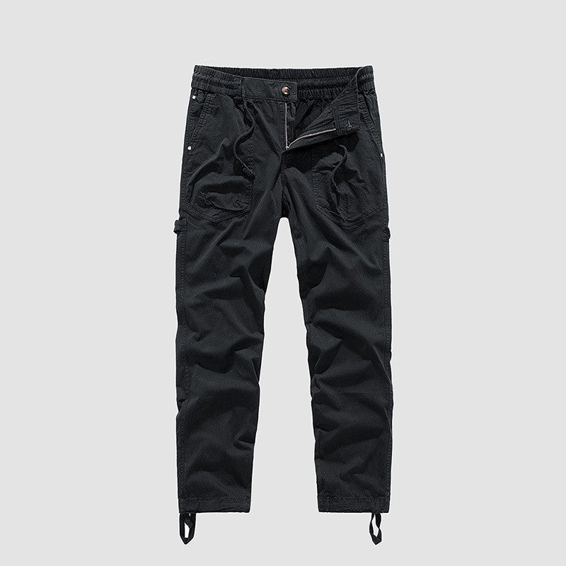 Herren Utility-Cargohose im Joggerstil mit elastischem Komfortbund, Multifachtaschen und Zugbändern am Knöchel Drune