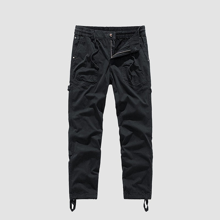Herren Utility-Cargohose im Joggerstil mit elastischem Komfortbund, Multifachtaschen und Zugbändern am Knöchel Drune
