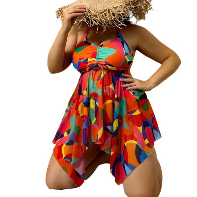 Damen Fließendes Strandsarong mit buntem Muster Drune