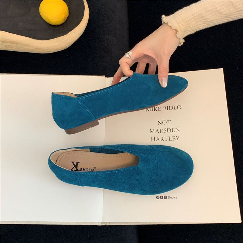 Damen elegante Slipper aus weichem Veloursleder Drune