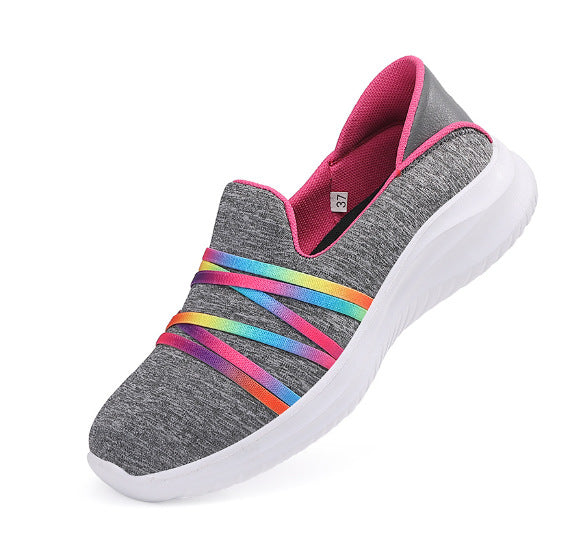 Damen nan eleganter Schlupfsneaker mit elastischen Zierbändern, atmungsaktiver Strickkonstruktion und gedämpfter Komfortlaufsohle Drune