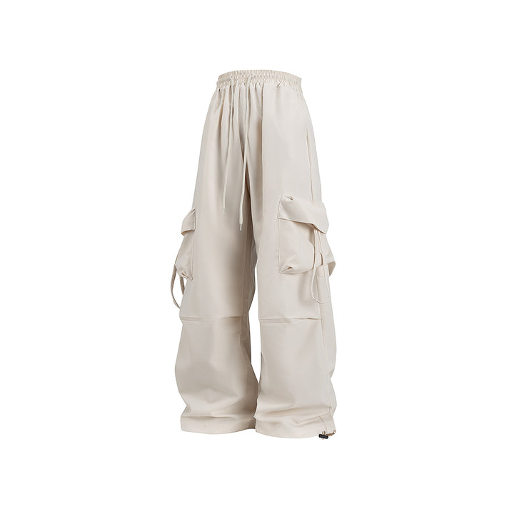 Unisex Weite Cargo‑Hose im Baggy‑Cut mit Tunnelzugbund, Mehrfachklappen und verstellbaren Beinabschlüssen Drune