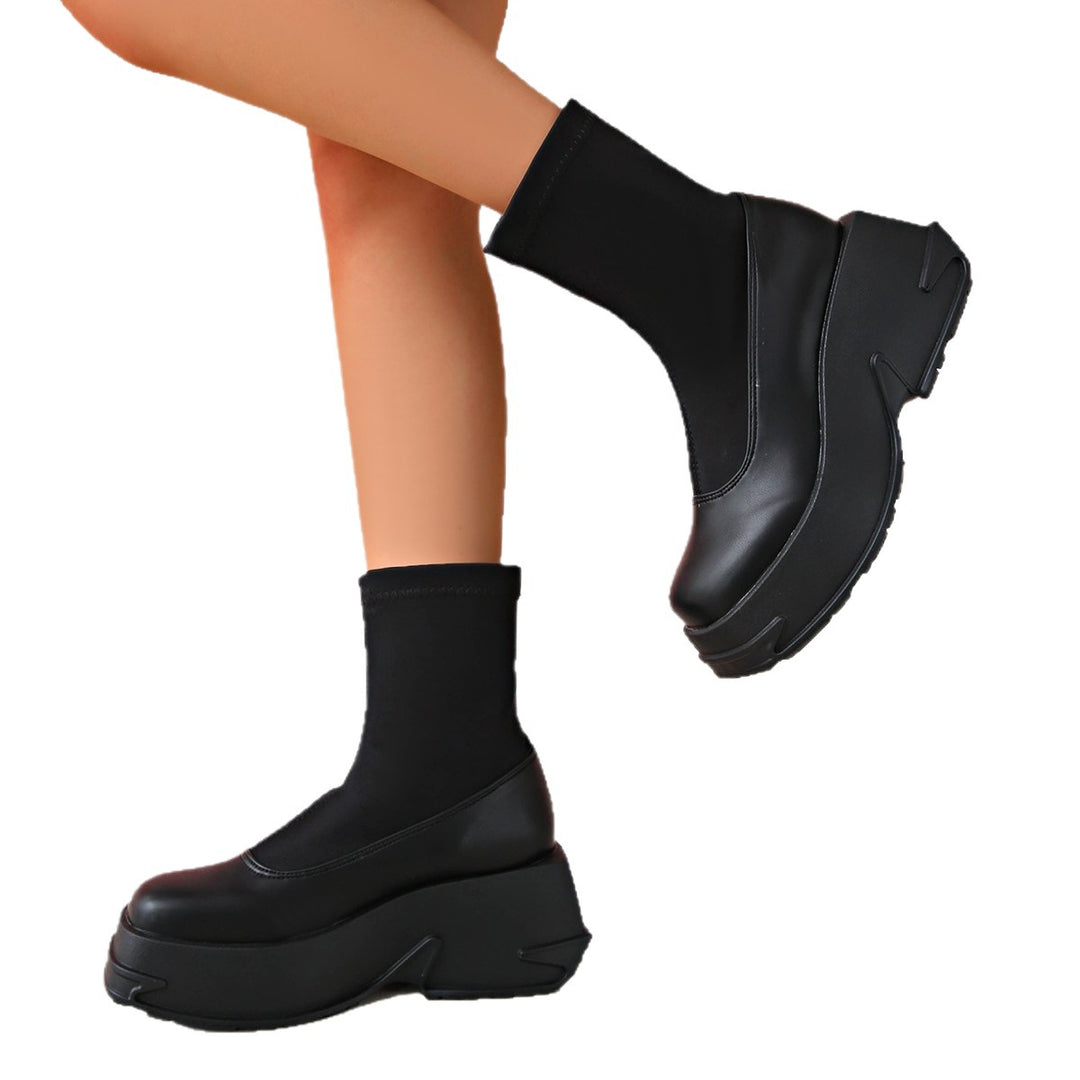 Damen Plateau-Sneaker mit elegantem Sockendesign und rutschfester Sohle Drune