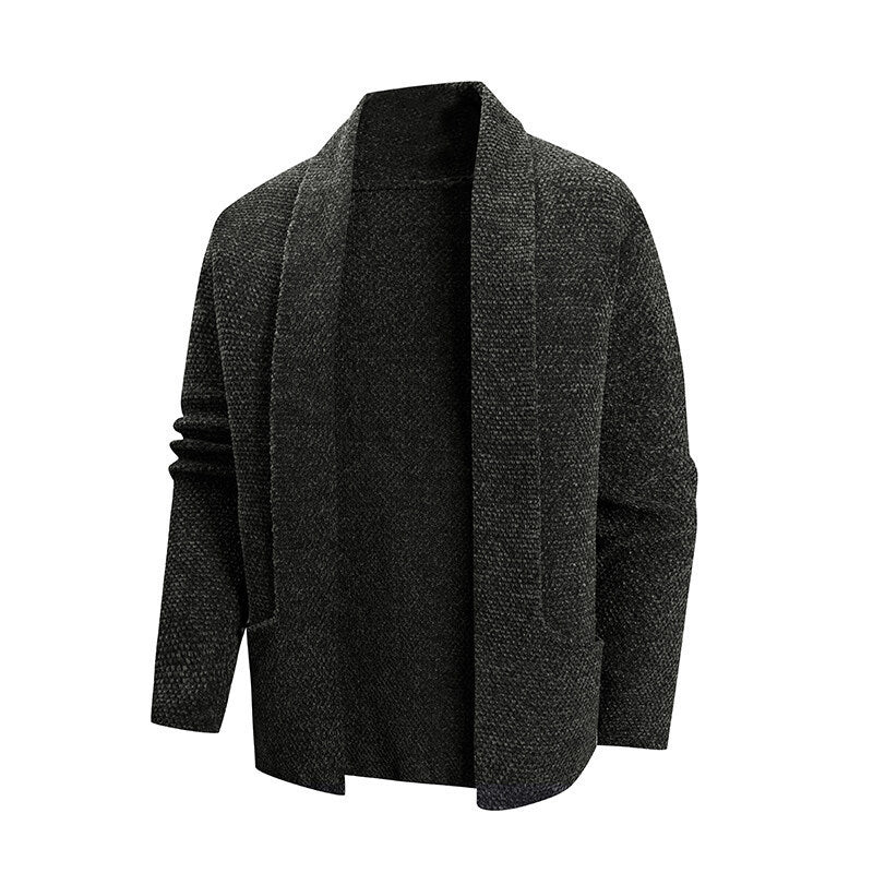Damen lässige Strickjacke mit offenem Kragen und modernen Details Drune