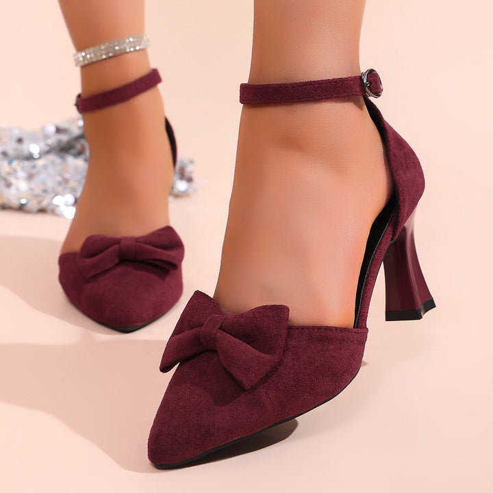 Damen elegante Slingback-Pumps mit zartem Schleifen-Detail Drune