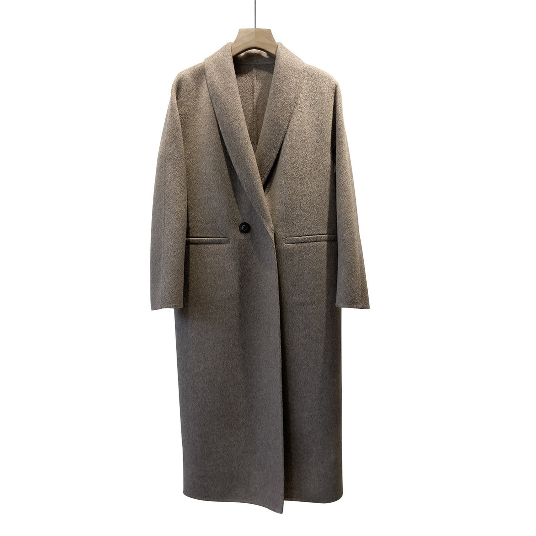 Damen Klassischer Oversized Wollmix Mantel Drune