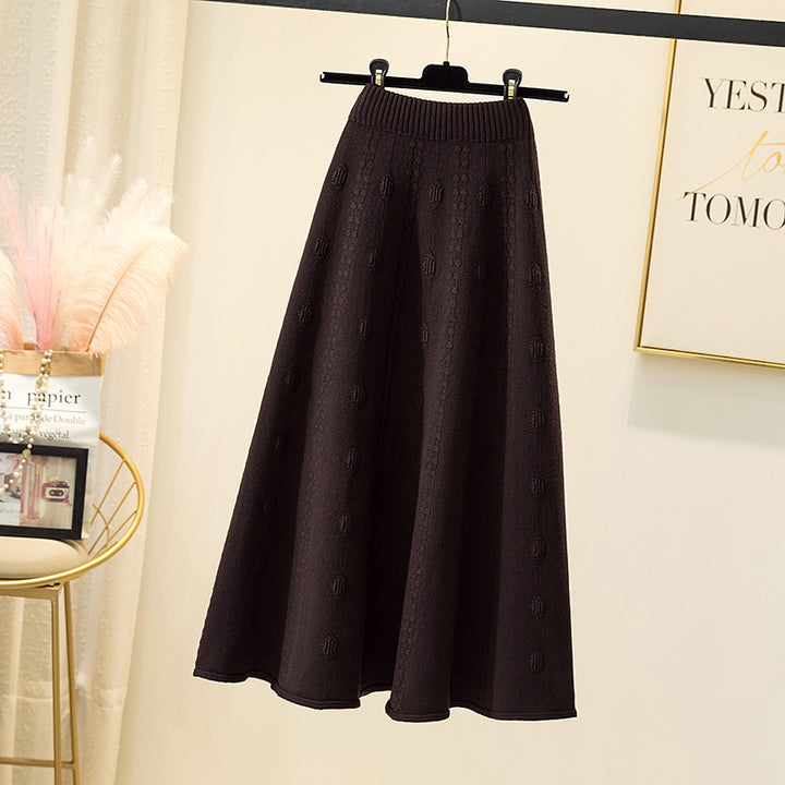 Damen Eleganter, luftiger Maxirock mit Rippstruktur Drune
