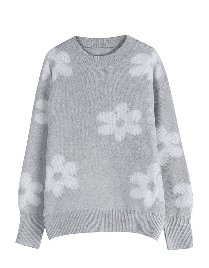 Damen Pulli mit floralem Design und lässigem Schnitt Drune