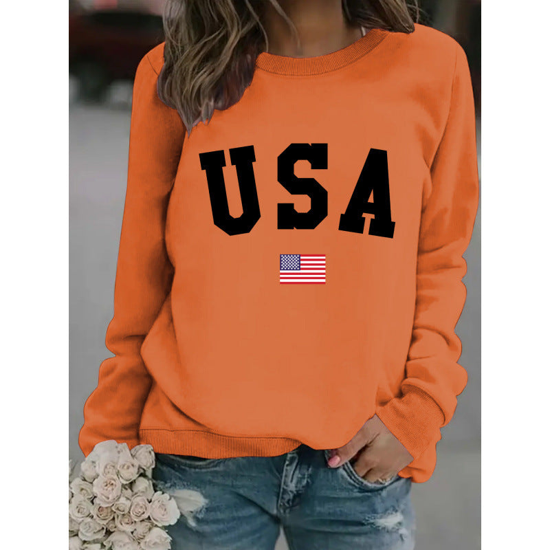 Damen Sweatshirt mit modernem USA-Statement und gemütlicher Passform Drune
