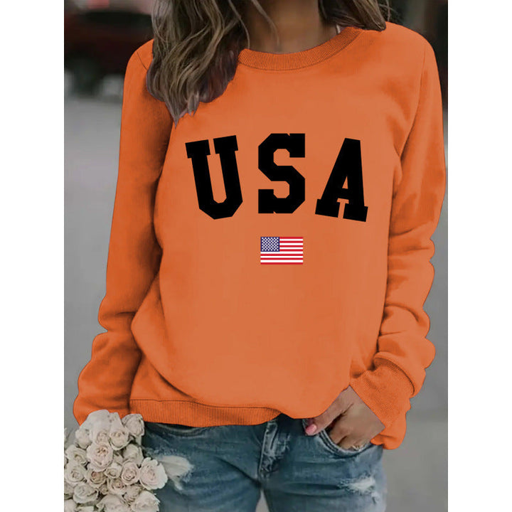 Damen Sweatshirt mit modernem USA-Statement und gemütlicher Passform Drune