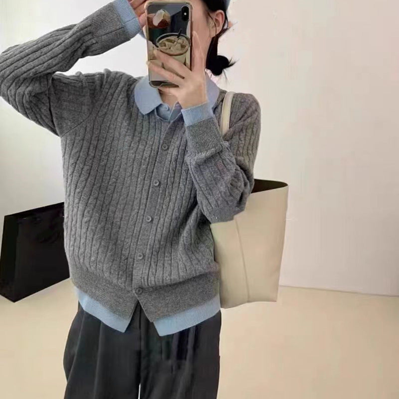 Damen Strickjacke mit strukturiertem Kabelmuster Drune