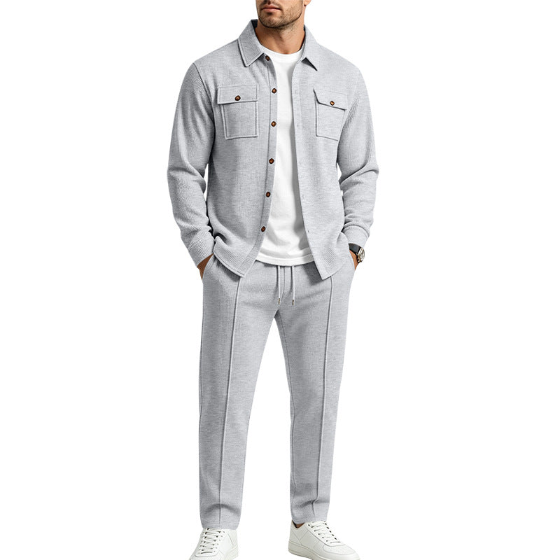 Herren Overshirt- und Jogger-Set aus strukturierter Strickqualität Drune