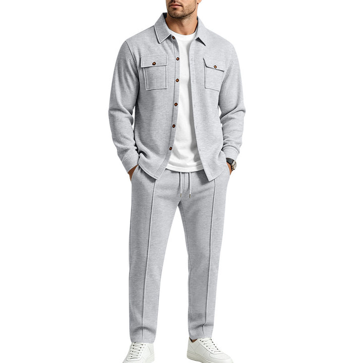 Herren Overshirt- und Jogger-Set aus strukturierter Strickqualität Drune