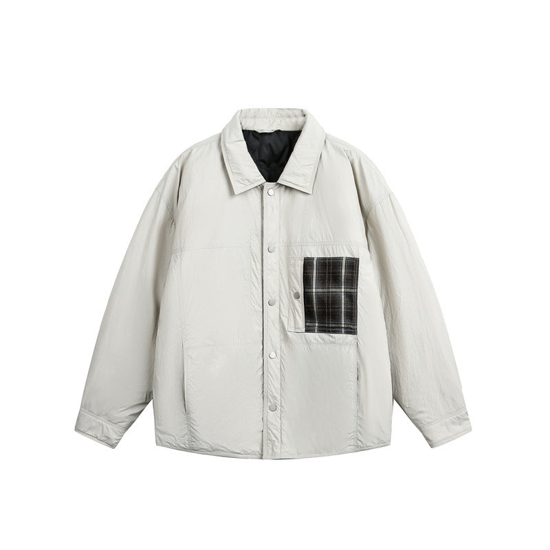 Herren Wattierte Hemdjacke mit Kontrast-Karotasche Drune