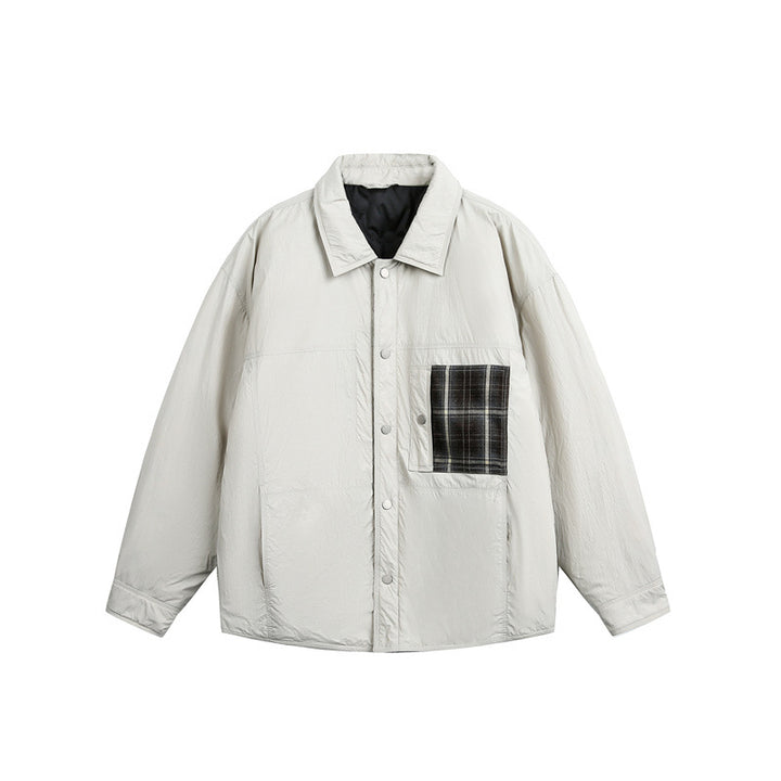 Herren Wattierte Hemdjacke mit Kontrast-Karotasche Drune