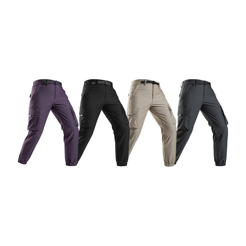 Herren Leichte Outdoor‑Cargohose im Joggerstil mit integriertem Webgurt und elastischen Knöcheln Drune