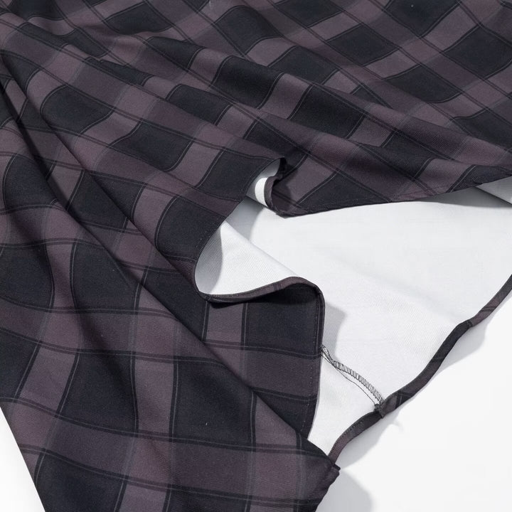 Damen Asymmetrischer Midirock mit Karomuster und ausgestellter A‑Linie Drune