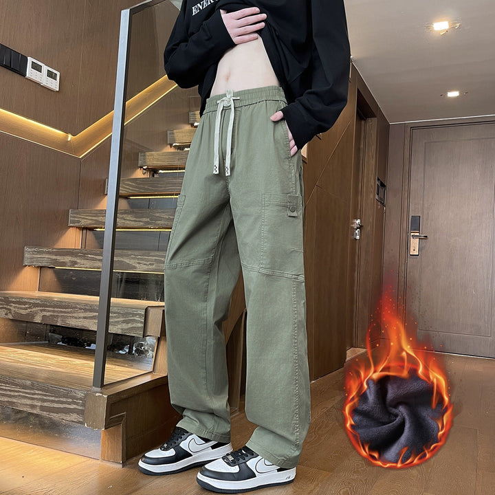 Herren Weite Cargo-Hose mit Thermofutter, Kordelbund & Utility-Taschen Drune