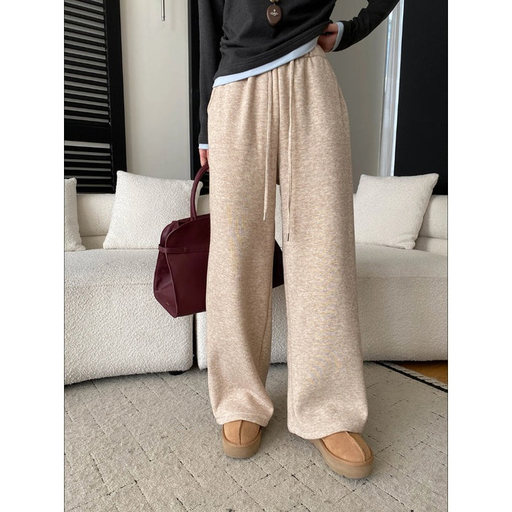 Damen lässige Sweatpants mit elastischem Bund und weitem Bein Drune