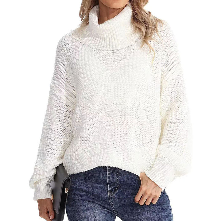 Damen Strickpullover mit hohem Kragen und strukturierter Maschenoptik Drune