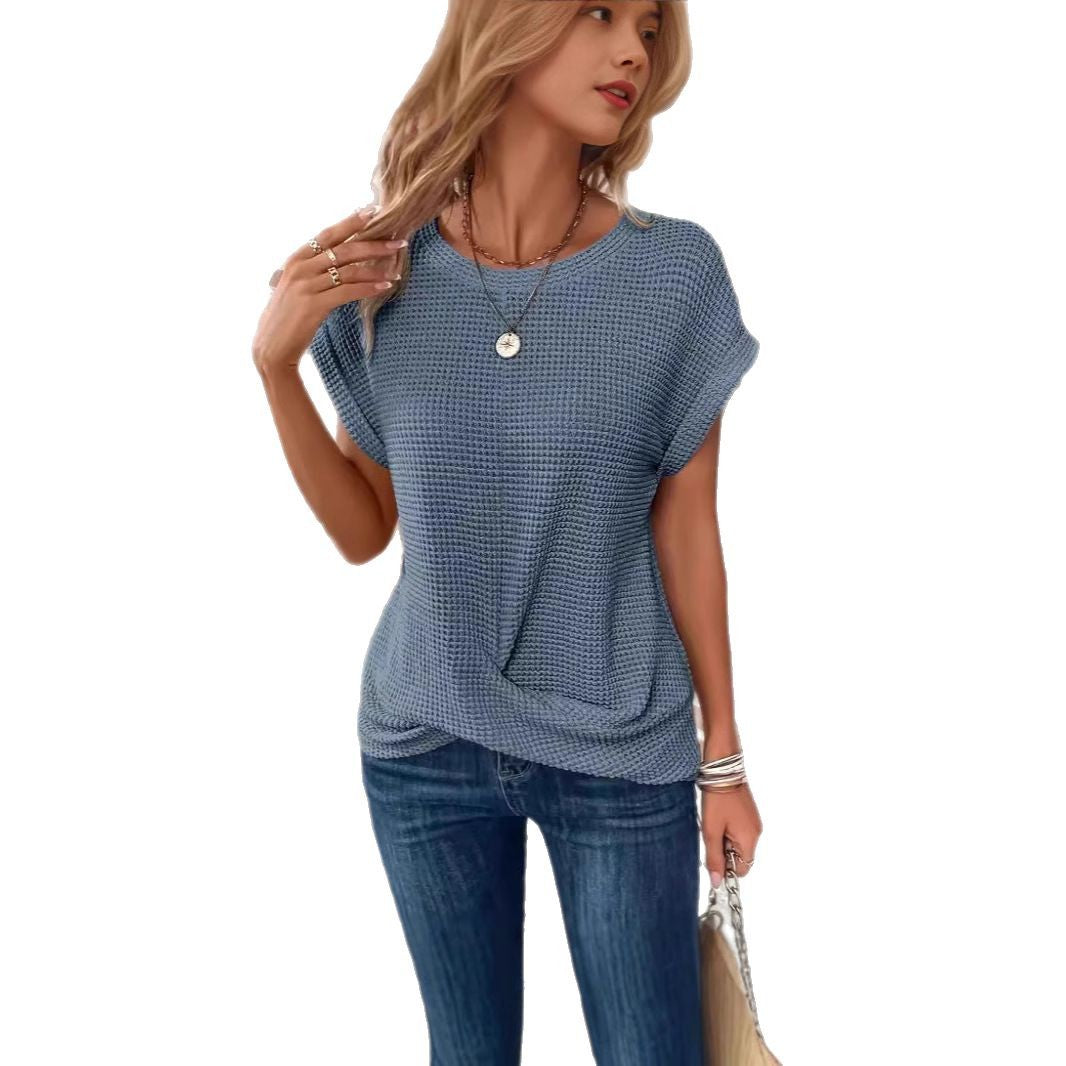 Damen lässiges Waffelstrickshirt Drune