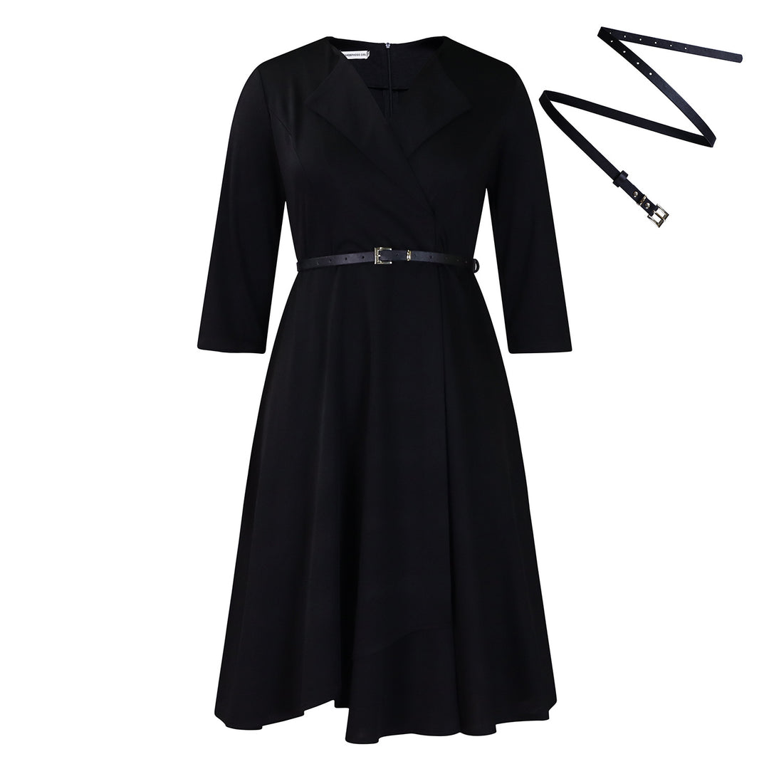 Damen Wickelkleid mit eleganter Taillierung und modischen Akzenten Drune