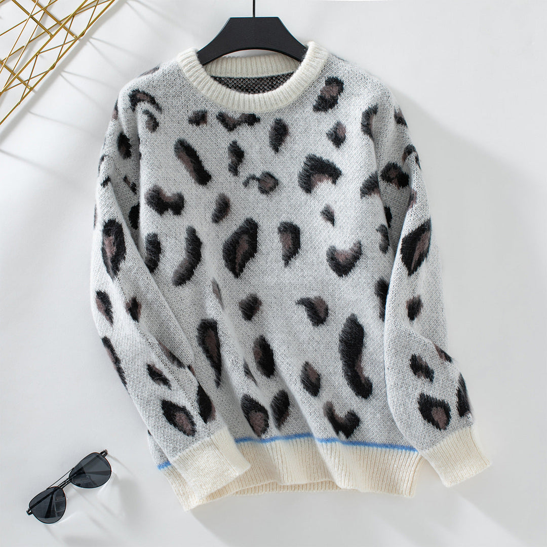 Drune Leopard Jacquard-Fleece-Pullover