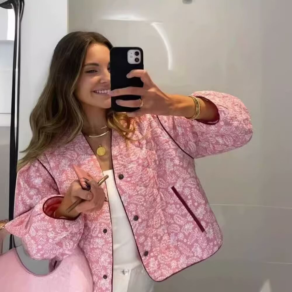 Damen nan gesteppte Blousonjacke mit Paisley-Steppmuster und leichter Wattierung Drune