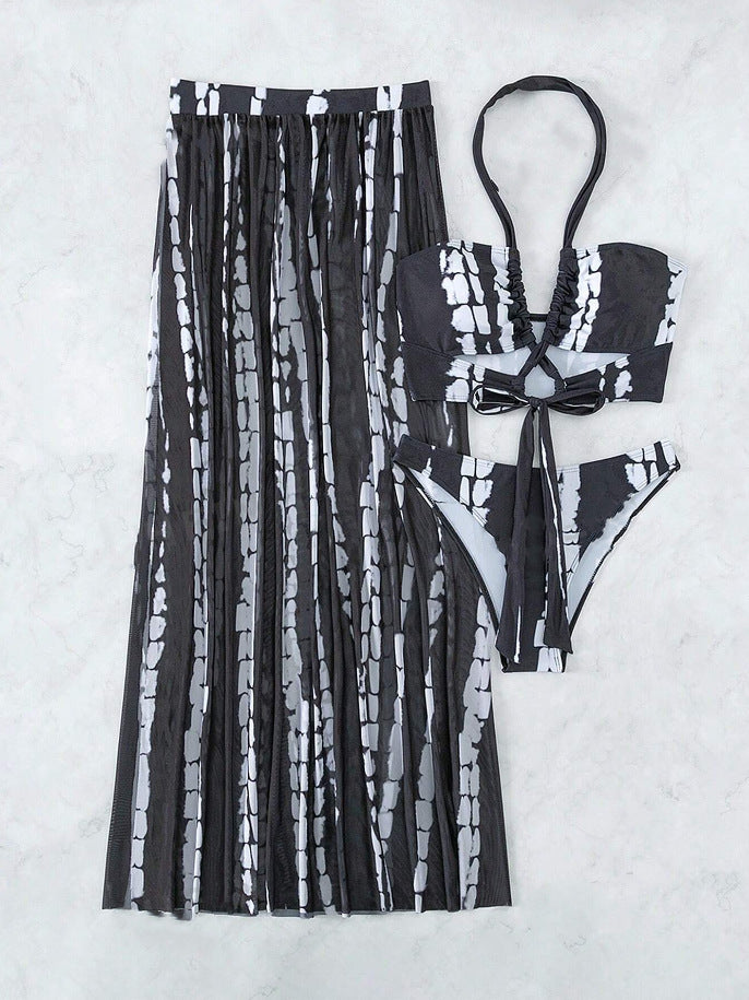 Damen Bikini-Set mit elegantem Maxirock und femininem Oberteil Drune