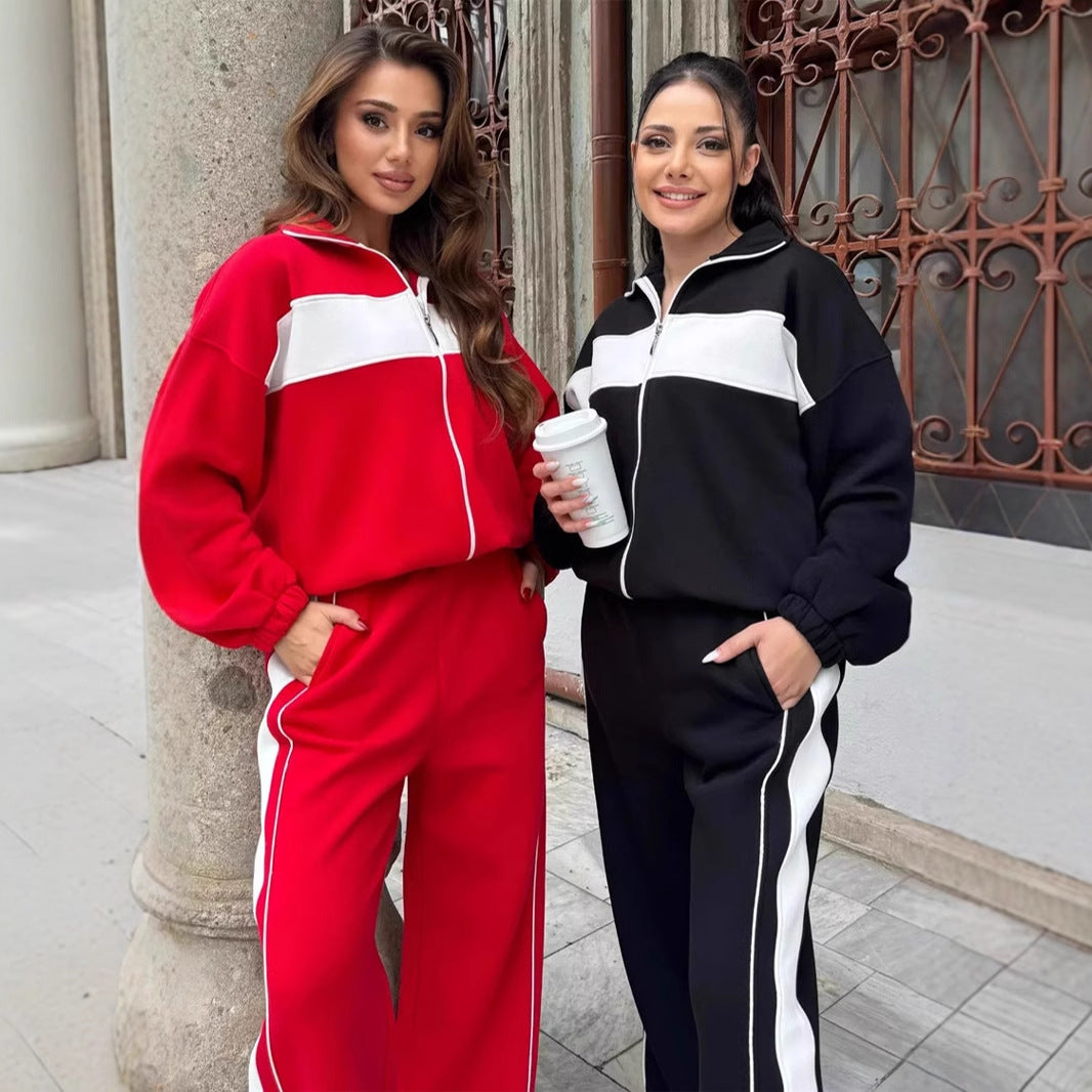 Damen sportliches Fleece-Set mit hohem Kragen und feuchtigkeitsregulierenden Eigenschaften Drune