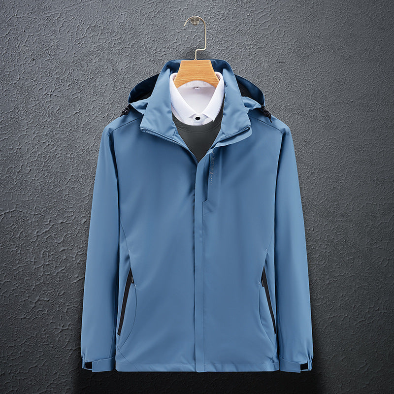 Herren Leichte Softshell-Funktionsjacke mit atmungsaktivem Meshfutter und verstellbarer Kapuze Drune