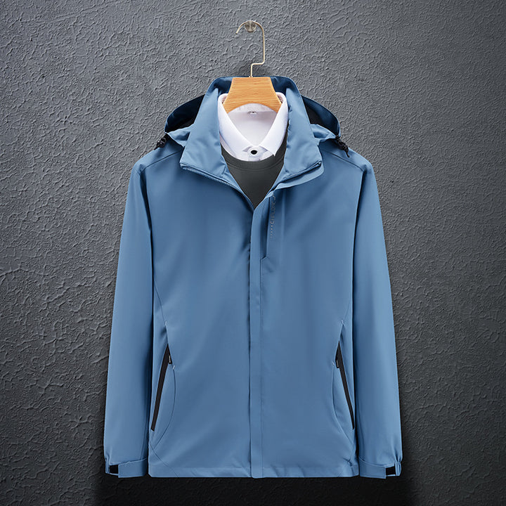 Herren Leichte Softshell-Funktionsjacke mit atmungsaktivem Meshfutter und verstellbarer Kapuze Drune