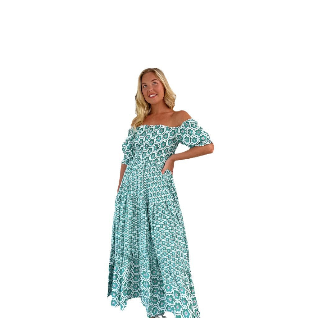Damen Maxikleid mit charmanten Rüschendetails Drune