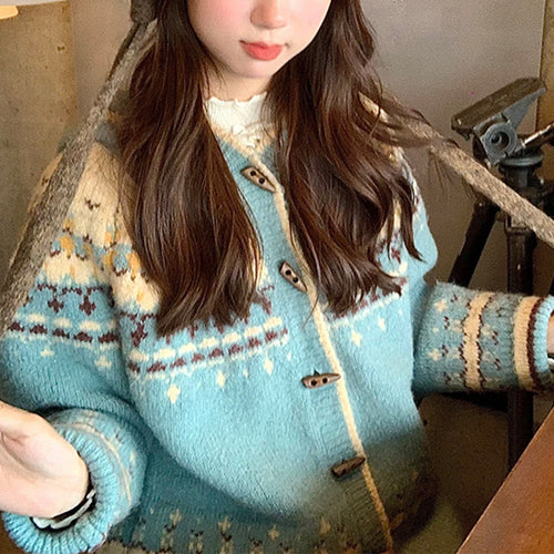 Damen Gemütlicher Kapuzenpullover mit folkloristischem Muster Drune