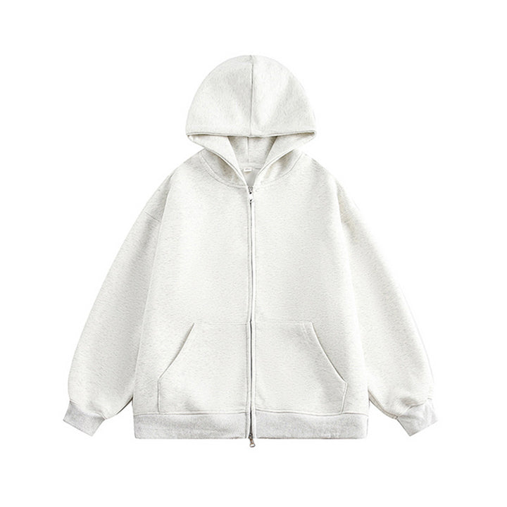 Unisex Oversize-Kapuzenjacke mit durchgehendem Reißverschluss und weichem Fleece-Innenfutter Drune