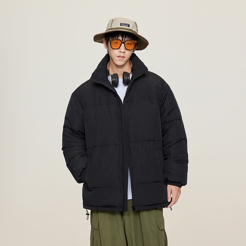 Unisex Oversize Steppjacke mit hohem Kragen und Kordelzug Drune